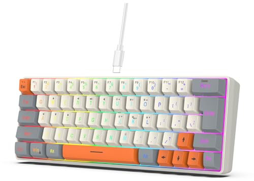 Tastiera meccanica da gioco con retroilluminazione a LED 63 tasti tastiera per computer con filo per computer portatile PC gamers lavoro in ufficio