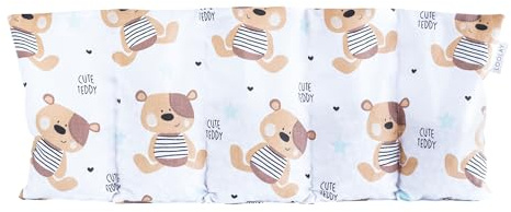 LOOLAY Kirschkernkissen Mikrowelle 50x20 cm – Wärmekissen Bio Baumwolle – Kirschkern Kissen mit 5 Kammern – Ideal bei Muskelverspannungen und Menstruationsbeschwerden (teddy)