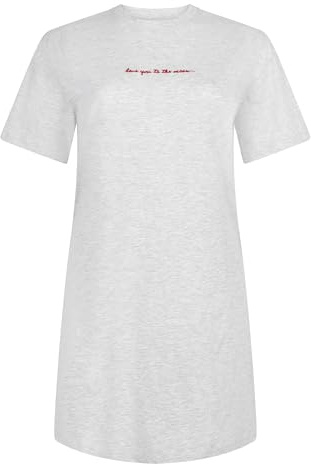 HUNKEMÖLLER Nachthemd Rundhalsausschnitt - Soft Grey Melange - XS/S