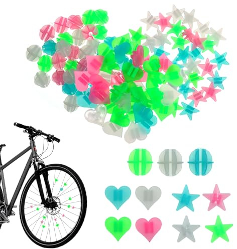 Apojgitn 108 piezas de radios de bicicleta coloridos accesorios de bicicleta reflectante radios perlas bicicleta clicker radios reflectores accesorios para habló perlas