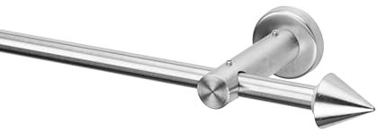 Ventanara® Stilgarnitur 110 bis 200 cm Gardinenstange ausziehbar mit Endstücken inklusive Montagematerial (Kegel)