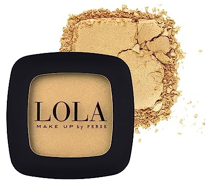 Lola Make Up by Perse Mono Eyeshadow with Natural Ingredients Vegan and Cruelty-Free Eye Makeup Palette High Coverage Satin Eye Shadow for Women, Golden (034)