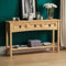 Vida Designs Rectangular Corona Console Table, 3 Drawer With Shelf for Extra Storage, Solid Pine Wood, Dimensions (LWH) 124 x 35 x 73 cm