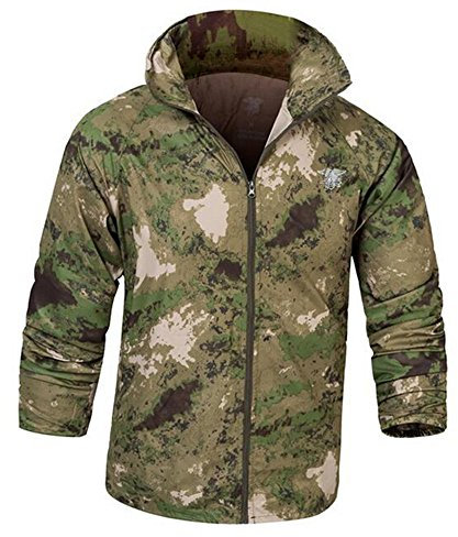 Noga Taktische Lederjacke wasserdicht Regenjacke Windjacke dünne militärische Uniform Jäger Kleid schnell trocken Schweiß Sonnenschutz UV-Schutz (XL, gebrochen grüne Tarnung)