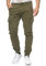 Indicode Herren August Cargohose aus Baumwolle mit 6 Taschen | Cargo Chino Hose f. Männer Army, XXL