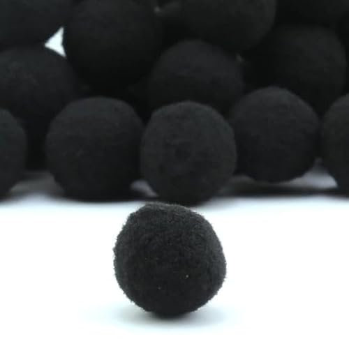 Perlin Pompons Pompon Bommel Plüsch Bälle 15mm Schwarz 175 Stück Nähen Tilda Basteln Borte Bälle Flauschigen für Lustige DIY Kreative Handwerk DEK43 x5