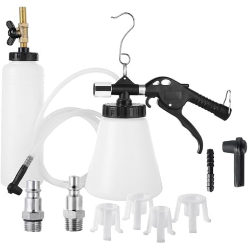 DASBET Brake Fluid Bleeder Tool Kit Pneumatic Vacuum Brake Bleeder Car Brake System Bleeding Tool with Extractor and Refill Bottle (90-120 PSI)
