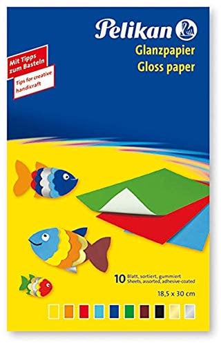 Pelikan 137943 - Transparentpapier, 10 Blatt (2, Glanzpapier | gummiert farbig)