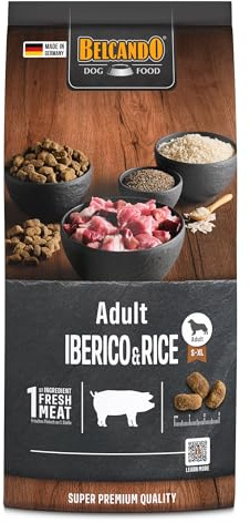 Belcando Adult Iberico & Rice [1 kg] Hundefutter | Trockenfutter für Hunde | Alleinfuttermittel für ausgewachsene Hunde Aller Rassen ab 1 Jahr