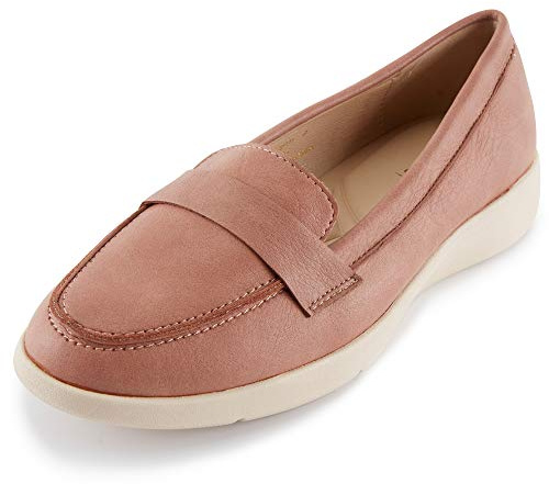 Alexis Leroy Classic Loafer, Mocassins Femme Cuir Chaussures Bateau Rose 37 EU / 4 UK