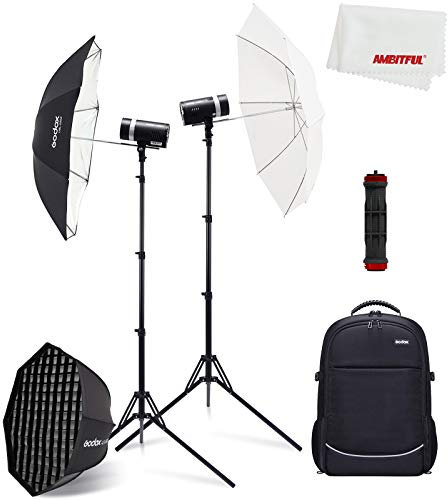 Godox AD300Pro AD300 PRO Rucksack-Kit mit Zwei Blitzen 300W 2,4 G TTL 1/8000 HSS, 0,01-1,5 Sek. Recyclingzeit, 320 volle Leistung mit 2600 mAh Lithium-Batterie