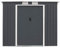 RELAX4LIFE 2,7M² Abri de Jardin en Acier Galvanisé avec 2 Portes Coulissantes et 2 Fenêtres, Cabane à Outils Extérieure pour Jardin, Parc (213 x 130 x 173 cm, Gris foncé)