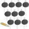 Dimoxii 10 Pcs Étiquettes Plantes en Ardoise pour Plantes, Marqueurs de Plantes de Jardin,Étiquettes Naturelles avec Piquets en Métal et Des Stylos à Craie pour Cour, L'extérieur &Serre