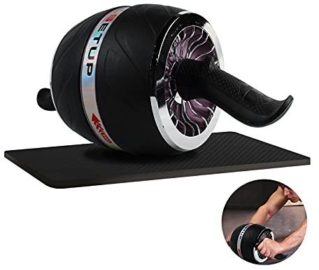 Best Goods Bauchroller Ab Roller Abdominal Roller Ab Wheel Bauchtrainer, Fitness für Zuhause, zum Trainieren von Bauchmuskeln, Rücken & Schultern (PUR, L)