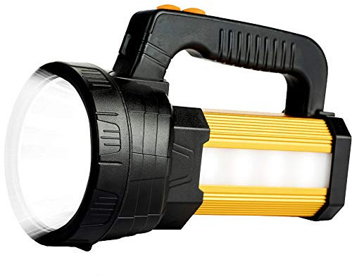 YBQZ Linterna LED Recargable 15000 Lúmenes, Linternas LED Alta Potencia 3en1 9600mAh, IPX4 Impermeable Foco Super Brillante Reflector Portátil, Linterna Gran Alcance con 6 modos de iluminación