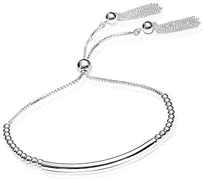 LeCalla 925 Sterling Silver Italian Sliding Beaded Bolo Bracelet for Women and Teen