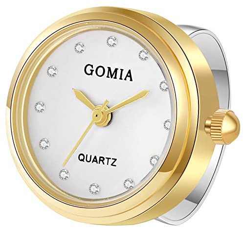 Lancardo fingeruhr Herren, Einfaches und stilvolles rundes Gehäuse Diamantskala Zifferblatt Verstellbarer Ring Ring 3ATM wasserdichte Ringuhr Fingeruhr