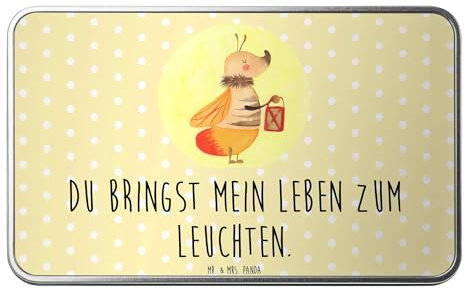 Mr. & Mrs. Panda Metalldose rechteckig Glühwürmchen - Geschenk, Tiere, Aufbewahrungsbox, Heiratsantrag, Tiermotive, lustige Sprüche, Vorratsdose,