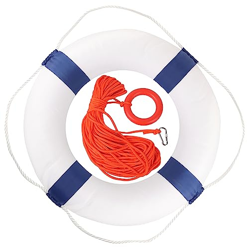 Calvana 20 Foam Life Preserver Ring with 98.4ft Floating Rope