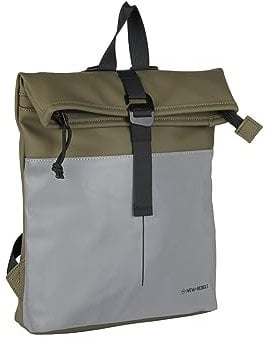 New Rebels Bowie - Los Angeles Rolltop Backpack Mini Reflective Part, Unisex-Erwachsene Rucksack, Olive and Reflective Part, 27x8x33cm -