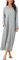 cheibear Damen Robe mit Reißverschluss vorne und Kapuze Hauskleid Nachthemd Hausmantel Kapuzenpullover langer Loungewear Bademantel Grau L