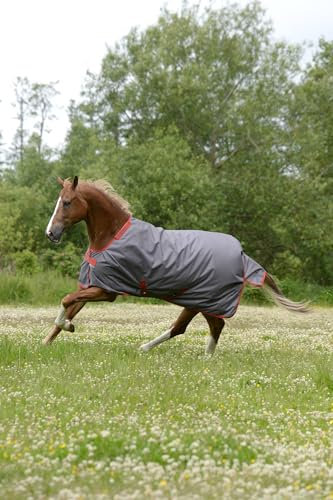 Bucas Irish Turnout Medium 150g Classic, Farbe:Grey/Red, Größe:125 cm / 5'6