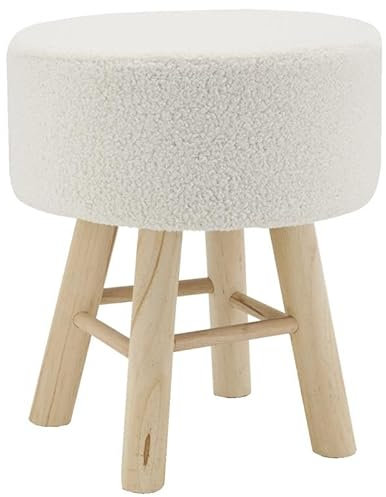 AUBRY GASPARD Tabouret en Bouclette Pied Bois