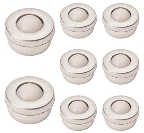 8 Stück Kugelrollen Möbelrollen Nylon Kugelrollenlager Universal Rollen Lager Kugellager für Möbel Gepäck Schiebe Schlitten Förderrolle(10mm Höhe)