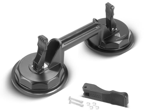 STAHLWERK Doppel-Saugheber mit 135 kg Tragkraft und 2 x 12,5 cm | 5 Durchmesser Vakuumheber | Glasheber | Fliesenheber | Scheibenheber | Saughalter | Sauggriff | Glassauger für Glas, Fliesen, Bleche