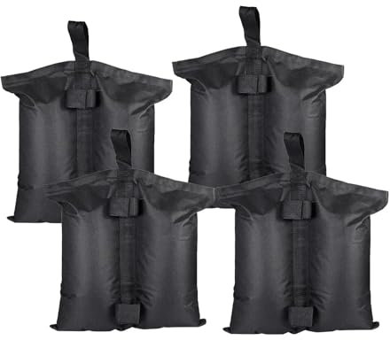 My Garden Gazebo Sandbag Weights Set of 4 Heavy Duty Sandbags for Gazebo Legs, Parasols, Tents, Canopies – 600D Oxford Weight Bags with Velcro Strap