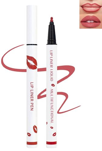 Crayon Lipliner Liquide Mat, Rose Pink Lip Liner Stain & Lip Tint, Longlasting Nonstick Cup Waterproof Crayon Levre, Rouge à LÈVres Longue Tenue, LÈVres Contour Stick Maquillage, Cadeaux Pour Femmes-4