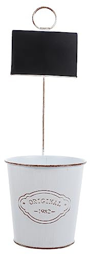BESPORTBLE 2stücke Vintage Eisenblumenbehälter Mit Schwarzer Tafel Kleiner Blumentopf Für Garten Und Zuhause Dekorativer Blumeneimer Für Künstliche Pflanzen Und Innenraumgestaltung