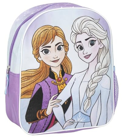 Schulrucksack für Kinder,die Eiskönigin,Blau,25x20x29cm,aus Polyester,mit Reißverschluss,bedruckt von Elsa und Anna,entworfen in SpanienEstándarCasual