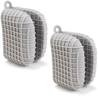 LWLWA Barbecue 2 Pièces, Épaissi Manique Silicone, Gris Clair Four, Pas Facile Déformer, Rangement Suspendu, pour Griller Plats Cuisson