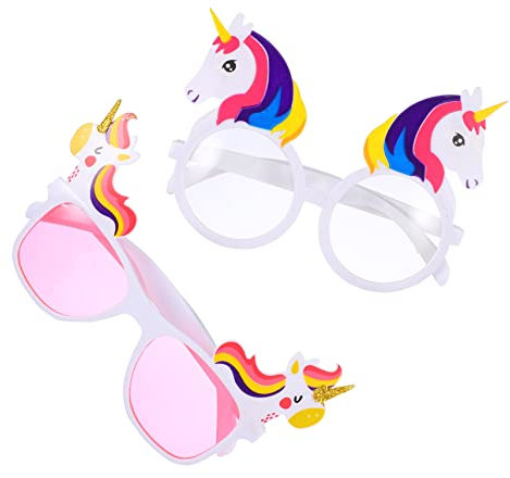 WATIIFUFU 2 Stück Einhorn Brille Spielzeug Sonnenbrille Party Versorgung Einhörner Brille Requisite Geburtstagsparty Brille Cosplay Party Brille Einhörner Spielzeug Brille Party