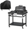 Universal Grill Stand for Ninja Woodfire Outdoor Grill,Portable Foldable Grill Cart Table for XSKUNSTAND OG700 OG800 OG900 OO101 SER Smoker Pizza Oven Accessories with 4 Wheels & Grill Cover
