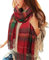 heekpek Damen Kariert Oversized Kaschmir Schal Lange Winterschal Weich Wraps Groß Karo Fransen Schal Warm Schal für Herbst Winter, Rot grün 2#