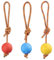 QWORK® 3 Pièces Balles pour Chiens avec Ficelle, Balles pour Chiens 6 cm, Balles de Jeu pour Chiens, Balles Élastiques en Caoutchouc Solide