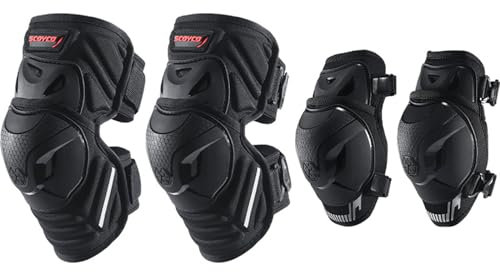 Scoyco Protezioni per ginocchiere per moto, colore nero, per motocross