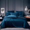 Boqingzhu Bambus Bettwäsche 135x200cm Petrol Blau Uni Einfarbig Einzelbett Luxus Lyocell Seide Bettwäsche Set Bettbezug mit Reißverschluss und Kissenbezug 80x80cm