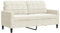vidaXL Canapé à 2 Places Crème 140 cm Velours, canapé, canapé rembourré, siège de Salon, Causeuse, canapé de Salon, canapé à Deux Places