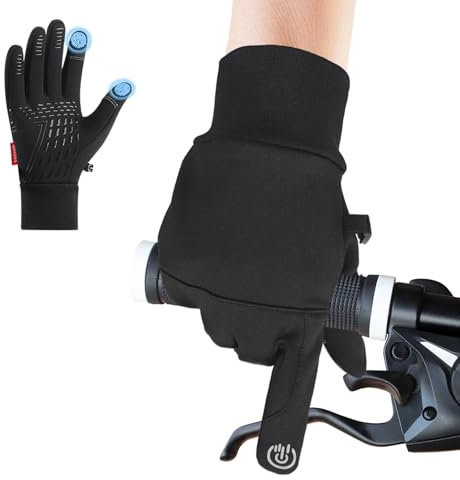 DOINEUFL Fahrradhandschuhe Herren Damen Winterhandschuhe Fahrradhandschuhe Winddichte Touchscreen Handschuhe rutschfest Fahrradhandschuhe Damen (L)