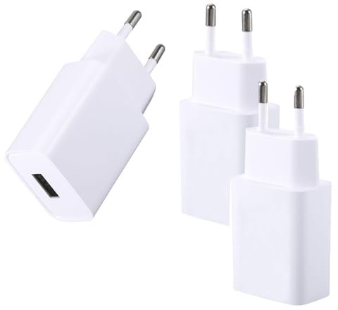 3Pcs European Usb Charger Plug, 2 Pin Shaver Plug to Usb Adapter,2 Pin to USB Plug Travel Adapter Charger, European Universal Power Charging Converter Compatible with Phones Tablet Shaver Toothbrush
