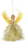 Weihnachtsengel Baumspitze, 22cm Engel Figur als Weihnachtsbaum Spitze Christbaumspitze Figuren, Tannenbaumspitze Baumschmuck Glitzer Engel Weihnachtsdeko