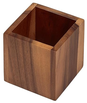 Tala Small Square Storage / Display Box, Lacquered Acacia Wood Organizer for Home, Office, or Event Decor, Versatile Decorative Box that measures 10x10x10cm