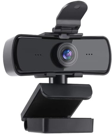 Jasaly Webcam 2K Webcam USB HD Videocamera per PC Webcam per Computer con Copertura Privacy per Trasmissioni In Diretta/Videochiamate/Conferenze di