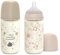 Suavinex, Pack Biberons en Verre de 240 ml. Biberon avec Tétine Symétrique SX Pro en Silicone, Anticoliques, Biberon avec Tétine à Débit Moyen (M), Pour Bébés +3 Mois, Wonderland Rose, Beige