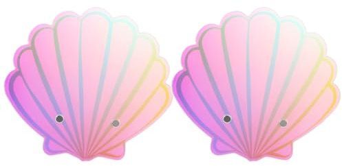 HAKIDZEL 2pcs Acrylic Eyelash Holder Pads Shell Shape Tray for DIY Lash Extensions