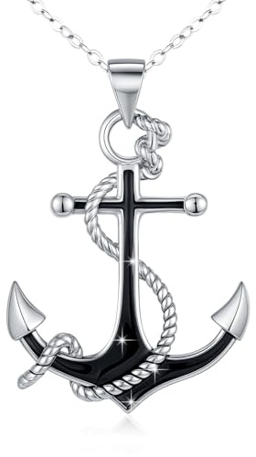 YueYuan Nautische Anker Halskette 925 Sterling Silber für Herren | Maritimer Schmuck, Geschenk zu Geburtstag, Weihnachten, Vatertag, Ostern und Jahrestag