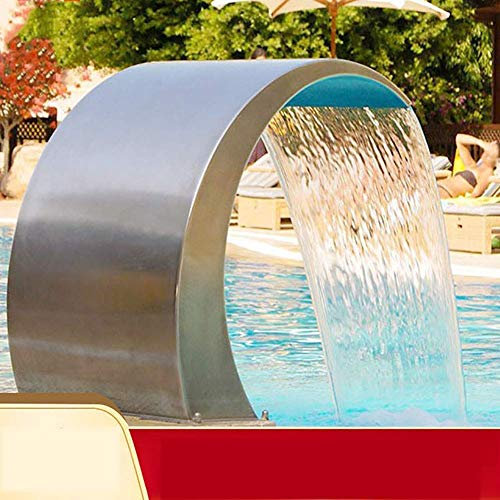 ASerZenith Garten-Wasserfall-Pool-Brunnen Edelstahl-Pool Für In Den Boden Eingelassene Pools Garten-Außenteich-Wasserspiel-Dekoration